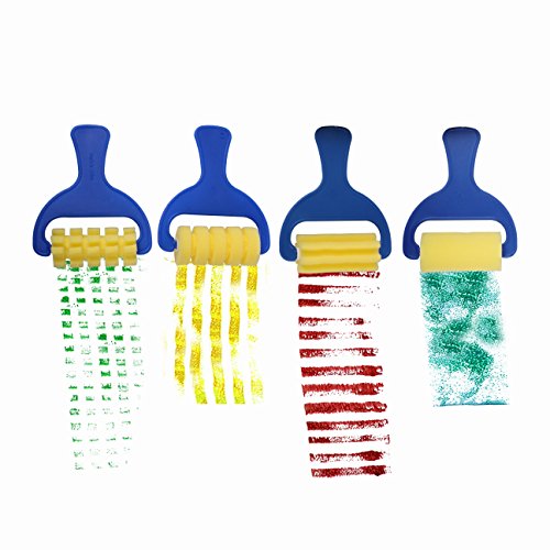 25 Pieces Kids Sponge Painting Brushes for Early Learning Mini Flower Sponge Brushes Drawing tools (multicolor) - Thumbnail 3