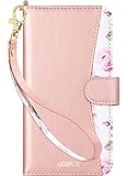 ULAK Galaxy S9 Plus Wallet Case, Floral PU Leather Protective Case with Card Slot and Stand Shockproof TPU Cover for Samsung Galaxy S9+ Plus, Rose Gold