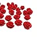 JUSTSWAG CHDENUO 40 pcs 14mm Cinnabar Carved Rose Beads Red Carved Flower Charms for Bracelet Jewelry Making