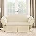SureFit Cotton Duck 1-Piece - Sofa Slipcover - Natural/Cocoa (SF40803)