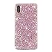 Jewby iPhone X Case, Soft Bling Glitter Case, Luxury Sparkle Bling Glitter Flexible Soft Case for iPhone X with a Free Screen Protector (Pink)