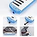 Vangoa 32 Key Melodica Instrument Blue Portable with Wipe Cloth, Carrying Bag, Key Stickers, Double Mouthpieces and Long Tubes