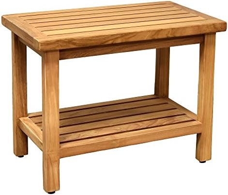 Spa Teak Wooden Free Standing Shower Stool