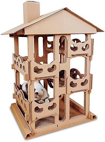 Kaxima 3 Platform Cat Tree Scratching Post Activity Centre Corrugated large cat Scratching board thickening high 101 * 62 * 40cm