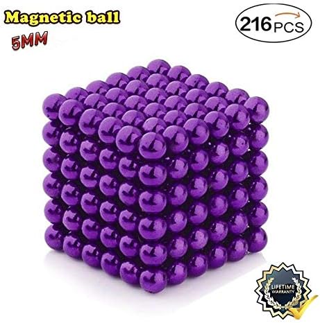 XIN Magnetic Balls Magnets Toys Sculpture Building Magnetic Blocks Magnet Cube Gift for Intellectual Development Office Toy Stress Relief Gift for Teens (Violet)