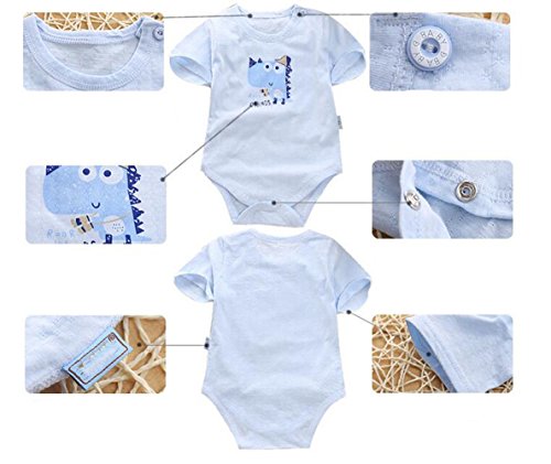 Monvecle Baby to Toddle 2 Pack Cotton Jumpsuit Short Sleeved Onesie Playsuit Apple 9M