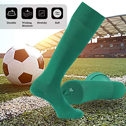 image for Soccer Socks for Youth Boys & Girls, JIBIL Knee High Ankle Support Bre