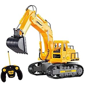 Top Race 7 Channel Full Functional RC Excavator, Battery Powered Electric RC Remote Control Construction Tractor With Lights & Sound (TR-111)
