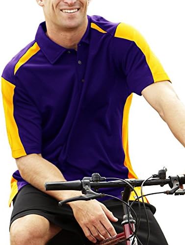 Pro Celebrity Men's Fierce Polo Shirt (X-Large, Purple &amp; Gold)