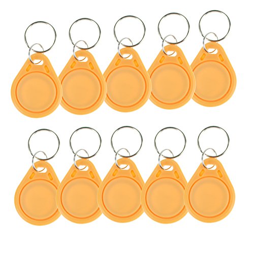 OBO HANDS (Pack of 100) Waterproof ABS 13.56MHz ISO14443A MF Classic 1K NFC RFID Token,RFID Keyfob,FFID Tag (Yellow)