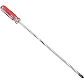 Bonsicoky 10-Inch Phillips Screwdriver #1 | 5mm Shaft, Magnetic Tip, Red Handle, Extra Long for Repair