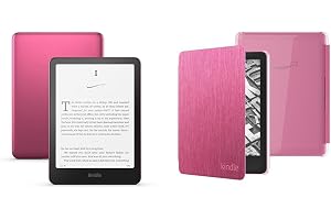 Kindle Paperwhite Clear Case Bundle: Includes Amazon Kindle Paperwhite Signature Edition 32GB (newest model) | Metallic Raspberry & Clear Back Case | Raspberry