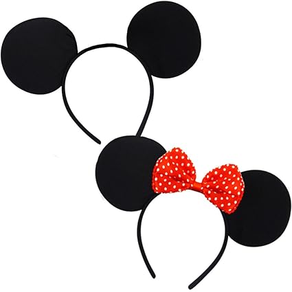German Trendseller® - Micky & Minnie Maus Set ? Kostüm ? Mäuschen und Mäuserich Ohren ? Werden Sie zur Maus ?