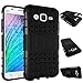 MAMA MOUTH Galaxy J5 2015 Case, Shockproof Heavy Duty Combo Hybrid Rugged Dual Layer Grip Cover with Kickstand for Samsung Galaxy J5 J500 2015(with 4 in 1 Packaged),Black