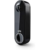 Arlo Essential Wire-Free Battery Operated Video Doorbell - HD Video, 180° View, Night Vision, 2 Way Audio, Direct to Wi-Fi No Hub Needed, Black - AVD2001B (Renewed)