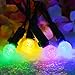 Lalapao Solar Powered Xmas Outdoor String Light 2 Pack 50 LED G12 Fairy Christmas Decor Globe Lighting with 8 Modes for Tree Indoor Garden Path Patio Lawn Holiday Party Decorations (Multi Color)