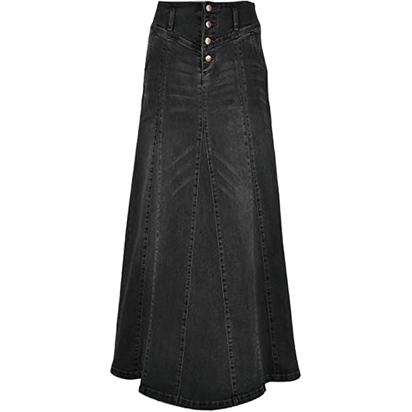 pois ♡button line skirt OYOANGLE Women's Plus Size Elastic High Waist Button Front Loose A