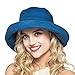 HH HOFNEN Summer Cotton Linen Packable Bucket Sun Hats for Women Fold-up Boonie Fishing Hat