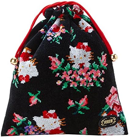 Amazon サンリオ Sanrio ハローキティ フェイラー シュニール織巾着 ブラック おもちゃ雑貨 おもちゃ