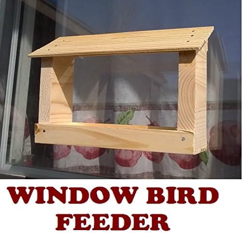 Wooden Window Bird Feeder Kit with Suction Cup Mounts