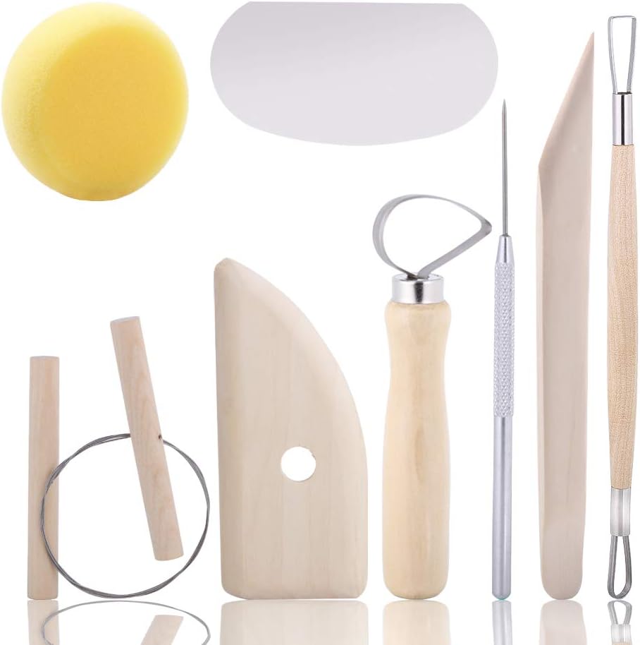 8 Pcs Ceramic Pottery Tools, Tubala Wooden Clay Carving Sculpting Modeling Tools Pottery Sculpting Tools Set
