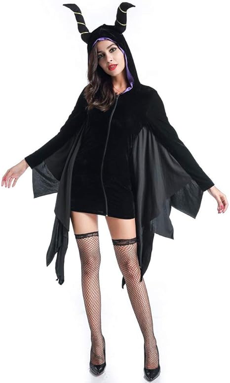 Amazon Co Jp 大人のハロウィーンの悪魔の呪い魔女コスチュームゲーム制服コスプレレディースハロウィンフェスティバル ホリデーハロウィンコスチューム Black M ホーム キッチン