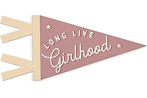 SJDFCSA Girls Nursery Room Decor, Long Live Girlhood Wall Hanging Pennant Flag Banner, Pink Preppy Girly Wall Decorations for Toddler Little Girl Bedroom Dorm Decor