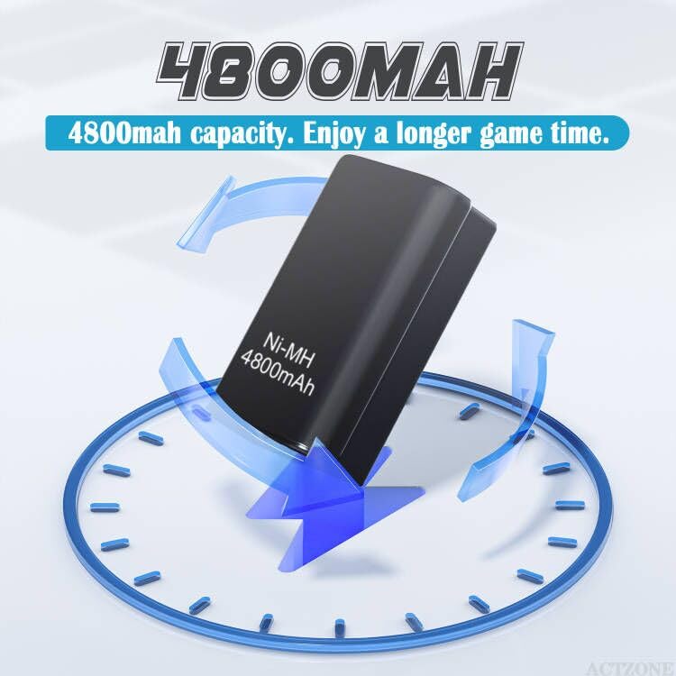 ActZone 2pcs 4800mAh Rechargeable Ni-MH Battery Compatible with Xbox 360 Controller