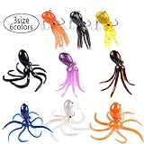 East Rain Artficial Octopus Swimbait with Skirt Tail Lingcod Rockfish Jigs for Saltwater Fishing Big Game (PVC,3.54/7.87/9.45inch,0.81/6.35/9.88oz,Mulit-Colors Option)
