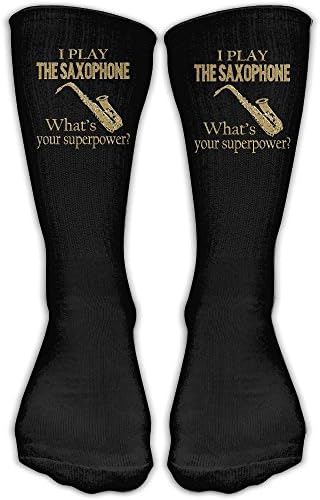 SAXOPHONE SUPER POWER Hiking Athletic Comfort High Ankle Graphics Socks Crew