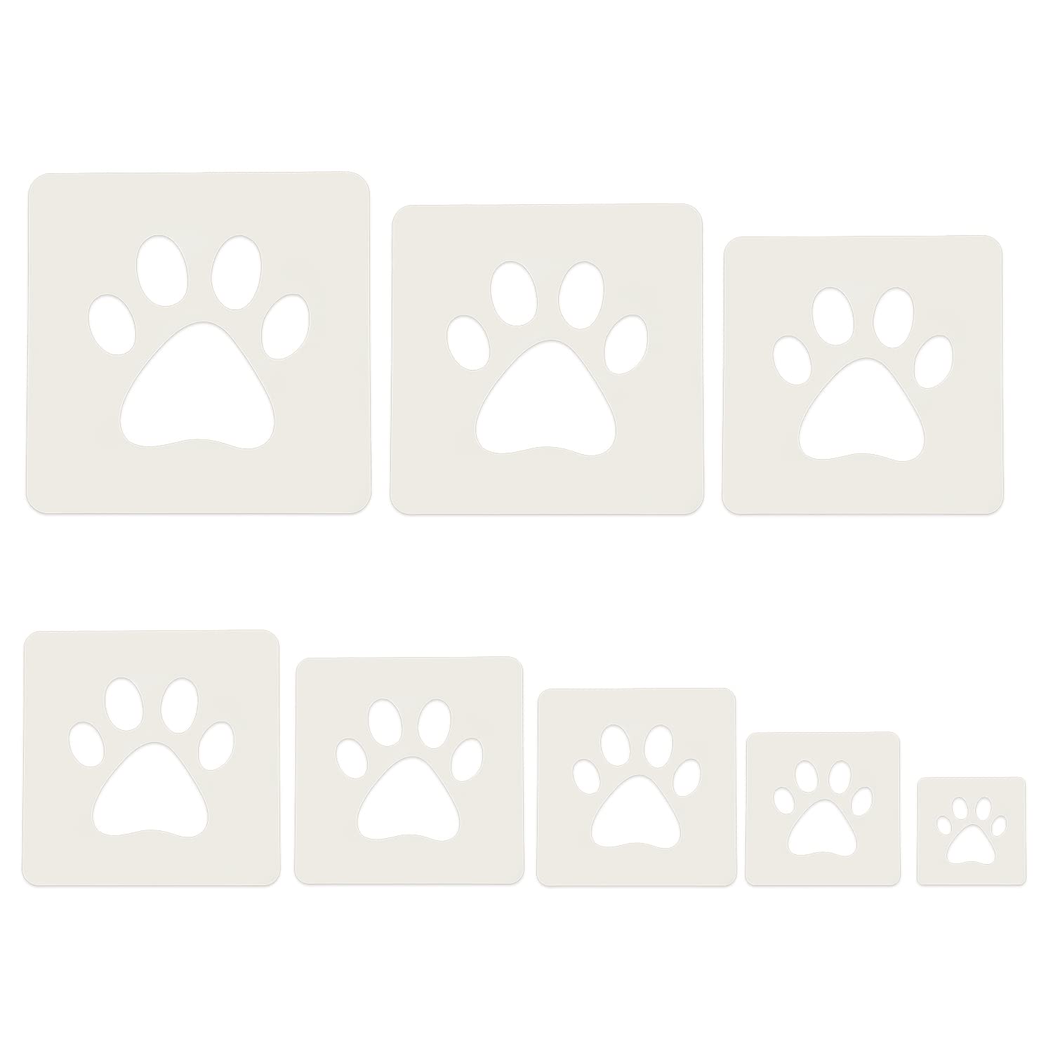 16pcs Paw Print Stencils - Plastic Bear, Cat & Dog Paw Stencils for Crafts on Wall, Window & Home Decoration
