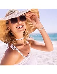 MerryXD Puka Shell Necklace Choker - White Seashell Necklace Bracelet Set Handmade