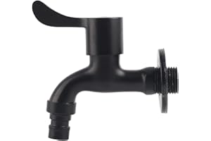 Black Outdoor Faucet 304 Stainless Steel Wall Mount Garden Tap Water Spigot for Pool Washing Machine Hose Bib Exterior Instal
