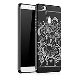Huawei Honor Note 8 Case, LWGON Shockproof Silicone Protective Case for Huawei Honor Note 8 Dragon 3d Design Cases (3D black)