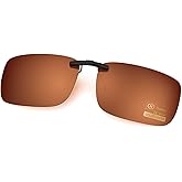 Goiteia Polarized Clip-On Sunglasses,Lightweight Rectangle Design Over Prescription Glasses,Non-Flip Up,Compact Fit