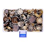 Supla 300 Pcs Brown Buttons Assorted Colors Shapes Light Dark Brown Sewing Bulk Button Mixed Buttons Different Holes Buttons - Sewing Buttons