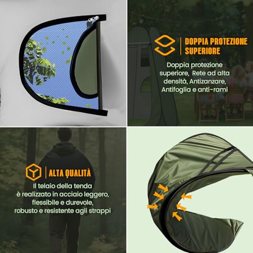 Charmofun Tenda Doccia Campeggio, Tenda WC Campeggio con Finestra e Tasca Portaoggetti, Tenda da Bagno Pop Up per Spiaggia, Pesca, Escursionism