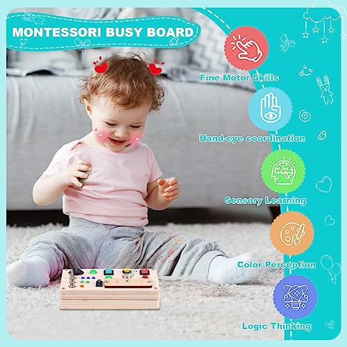 Busy Board Toddler Montessori Toys Kids Switch Boards Autism Sensory