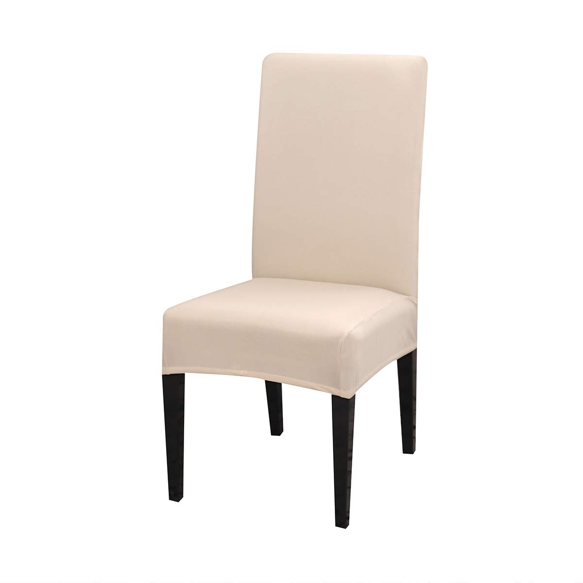 WINS Dining chair covers stretch chair slipcovers spandex kitchen chair covers high back Solid chair covers set of 4/6 Dining Room Chair Protector Off-white