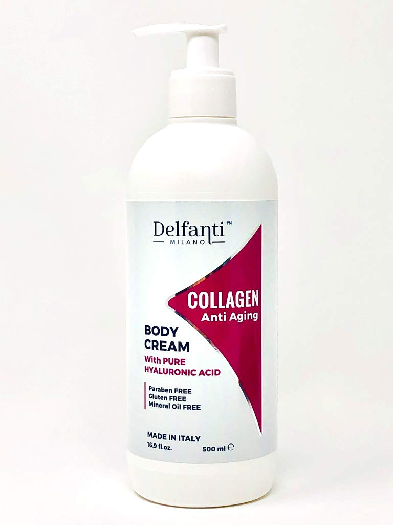 Delfanti Milano • COLLAGEN Anti Aging Body Cream with PURE HYALURONIC ACID • Made in Italy • Supersize Value 16.9 OZ