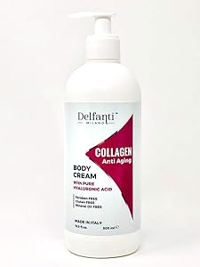 Delfanti Milano • COLLAGEN Anti Aging Body Cream with PURE HYALURONIC ACID • Made in Italy • Supersize Value 16.9 OZ