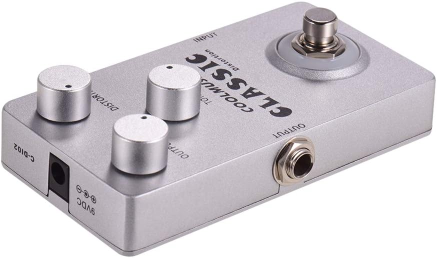 Hippopy bass distortion pedal C-DI01 Classic Distortion Guitar Effects Pedal with LED Light Analog Circuit Distortion Effect Pedals Alluminum Alloy Shell Silver