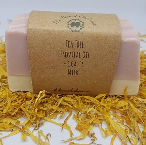 The Honest Elephant Handmade, Goat's Milk Lathering Soap Bar - Tea Tree Pure Essential Oil for Acne, Antibacterial, Dermatitis | FREE SHIPPING!