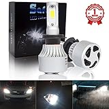 H7 Car LED Headlight Kit Bulbs - Safego 8000lm COB Chip Auto LED Light Conversion Kit 12v Replace for Car Halogen Lights or HID Bulbs S2-H7