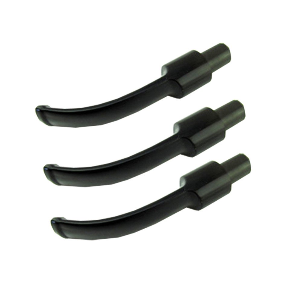 3 PCS Black Plastic Mouthpieces Pipe Stems Tobacco Pipe