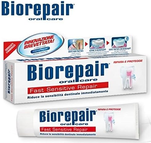biorepair fast sensitive toothpaste 75ml (pack of two) repairs damaged tooth enamel and prevents plaque and tartar from forming - Image 5