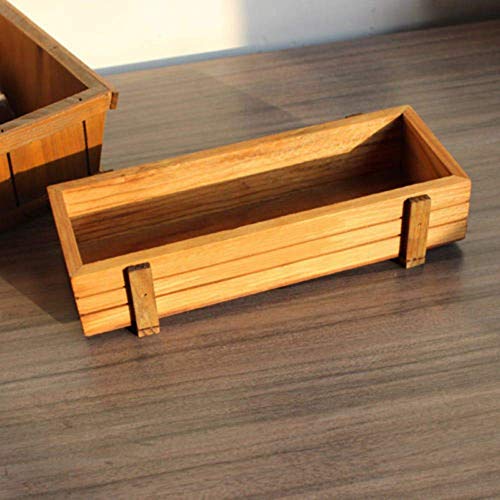Kisten rechteckig Tisch Blumentopf Garten Deko Vintage Sukkulenten Pflanzkasten Holztopf Gartenarbeit Gerät – Bild 4