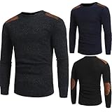 Mens Shirt,Haoricu 2017 Clearance Man's Fashion Round Neck Patchwork Slim Fit Sweaters Casual Boys Tops Blouse