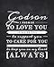 Godson Gift from Godparents, Godson Quote Sign, Perfect Christening Gift, Baptism Gift for Godson from Godmother or Godfather, 8x10