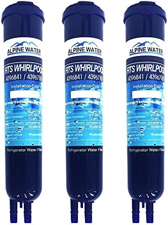 Alpine Water Refrigerator Water Filter Replacement,Compatible for Whirlpool 4396841,Whirlpool 4396710, Pur Filter 3,PUR W10121145 ,W10121146,KENMORE 46-9020,46-9020P (3 Pack)
